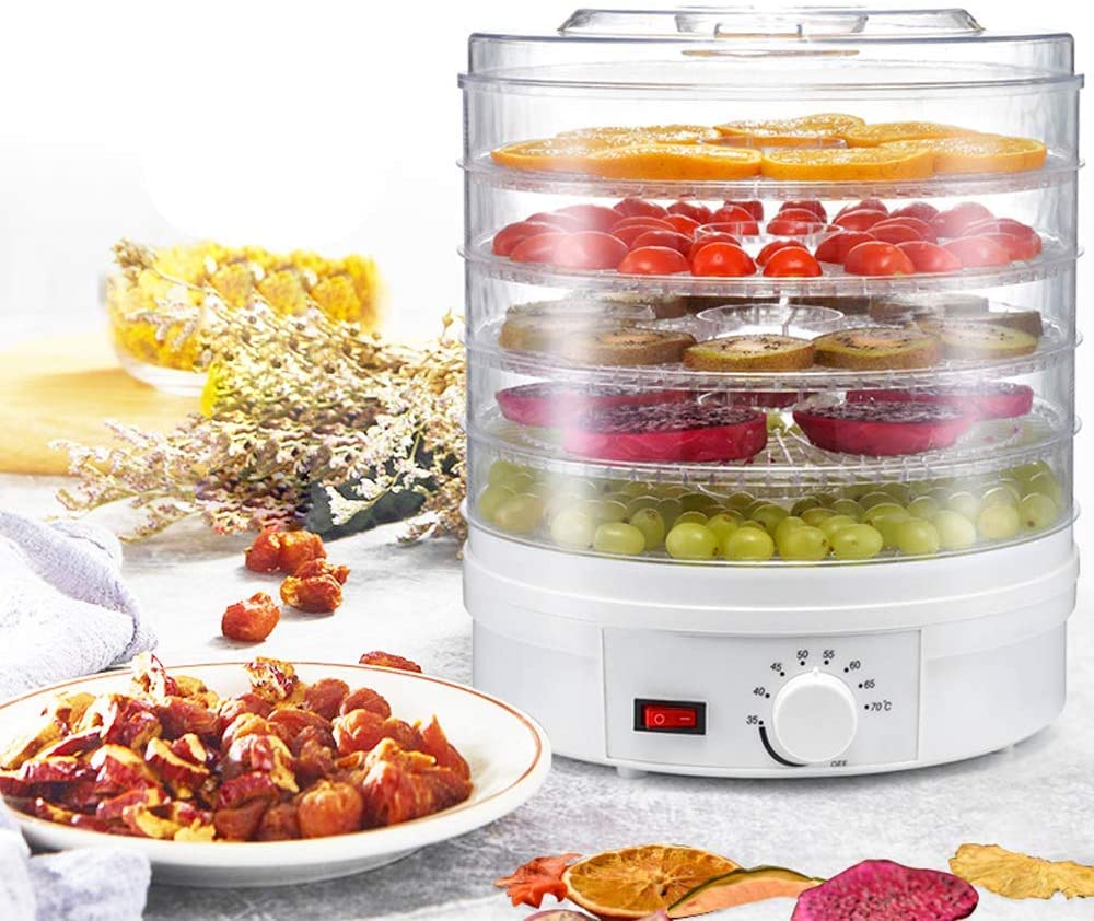 Electric Food Processor Dehydrator Machine with 5 Stackable Tray Snacks, Fruit, Vegetables, Meat, Fish, Jerky Maker(White) | Food Dryer-image-28
