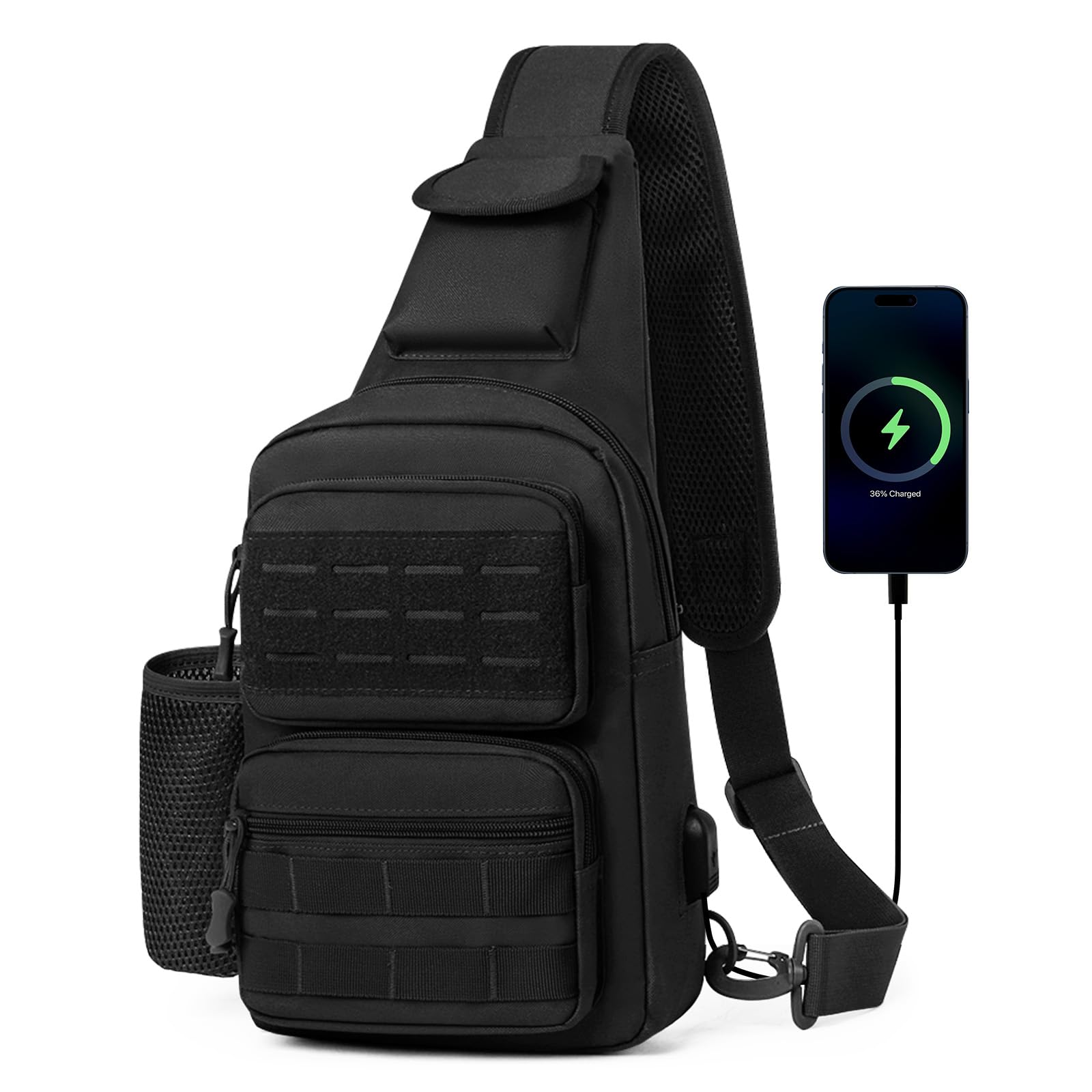 ProtectorPlus Huntvp Small Tactical Sling Petto Pack Borsa Zaino Molle Zaino iPad Mini Militare Borsa a Tracolla Crossbody Duty Gear per Caccia Campeggio Trekking