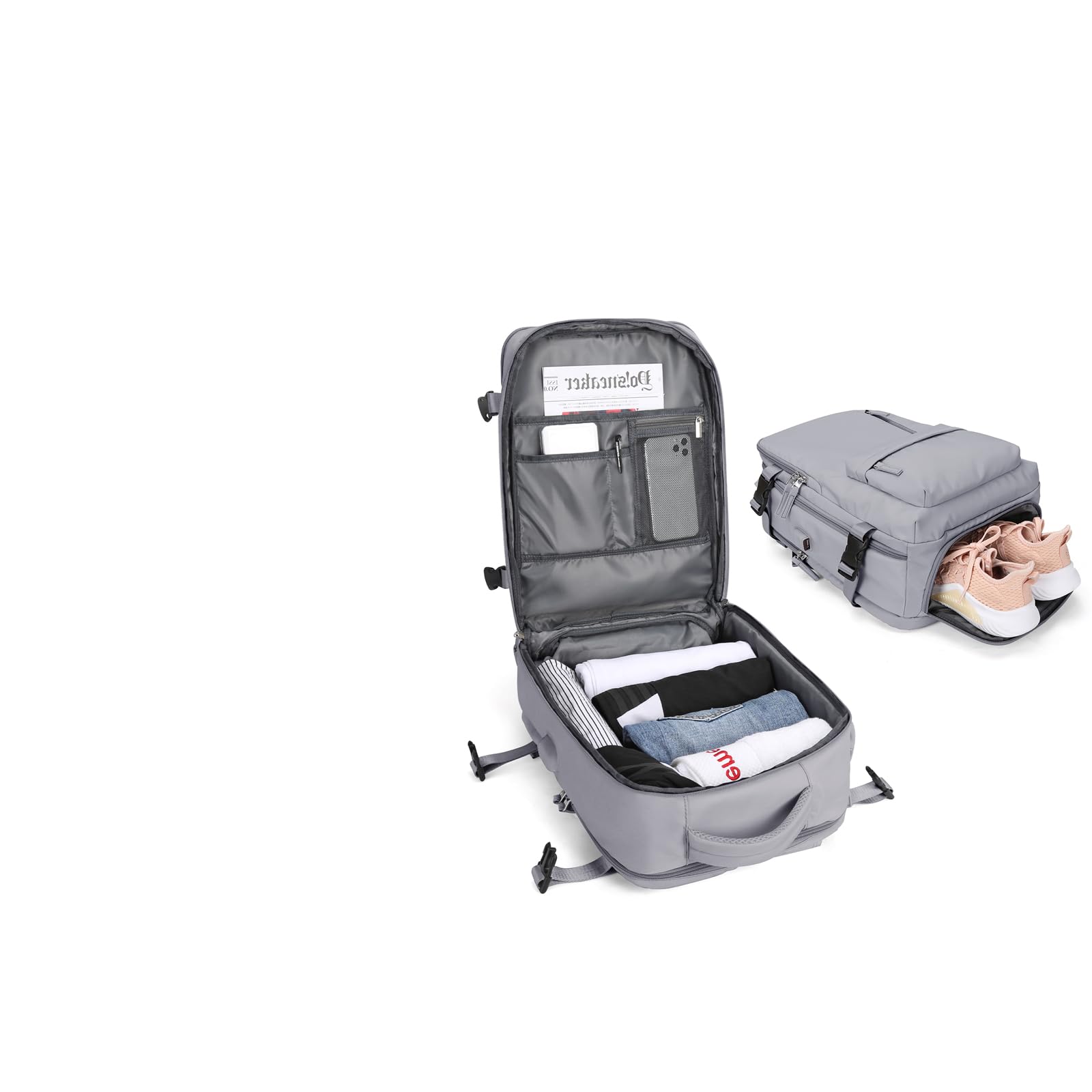 BJLFS Borse da Cabina per Ryanair 40×20×25 Bagaglio a Mano Easyjet 45×36×20 Borsa Zaino da Viaggio, Zaino da trekking,Zaino Casual per laptop da 14 pollici per scuola