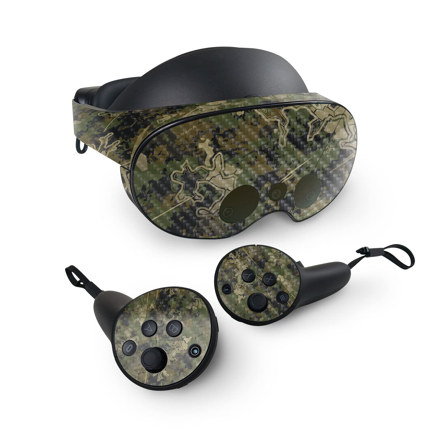 MightySkins Carbon Fiber Skin Compatible with Meta Quest Pro - Viper Woodland | Protective, Durable Textured Carbon Fiber Finish | Easy to Apply, Remove, and Change Styles | Made in The USA
