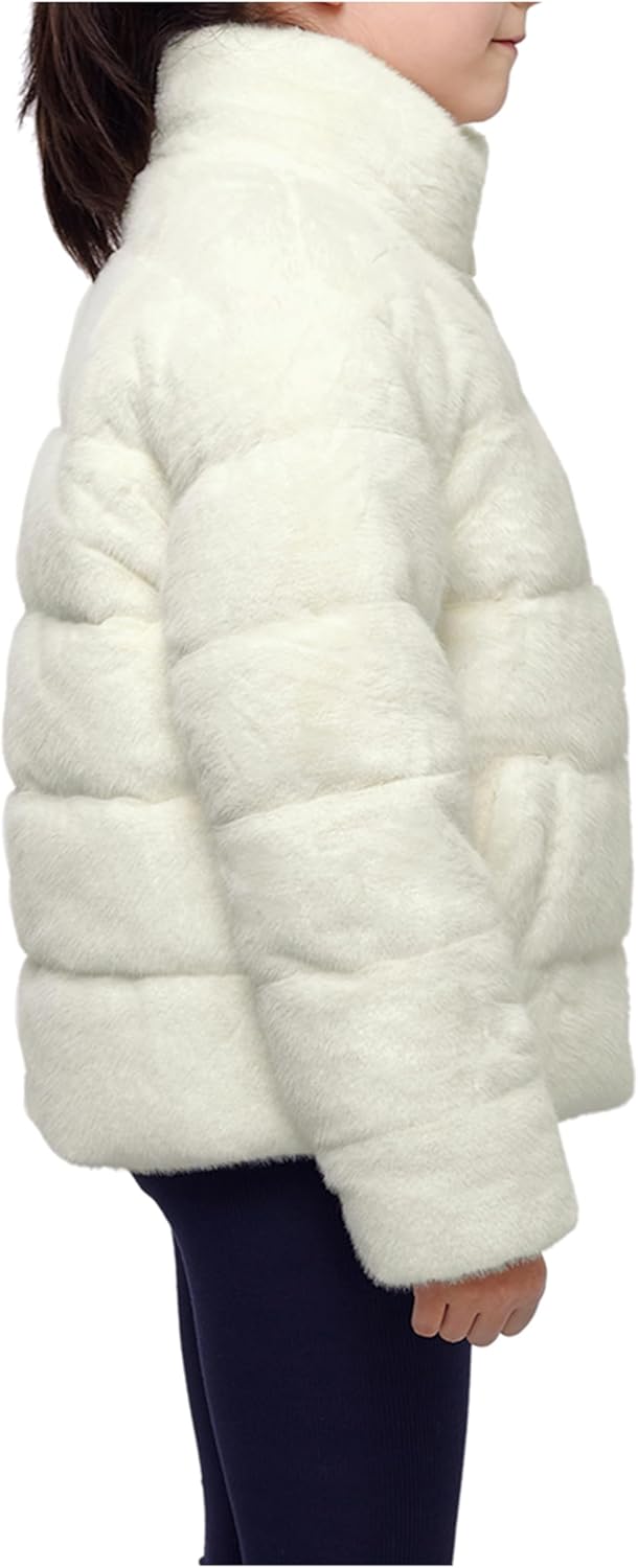 Rokka&Rolla Girls' Fuzzy Shaggy Puffer Jacket Winter Coat - Image 4
