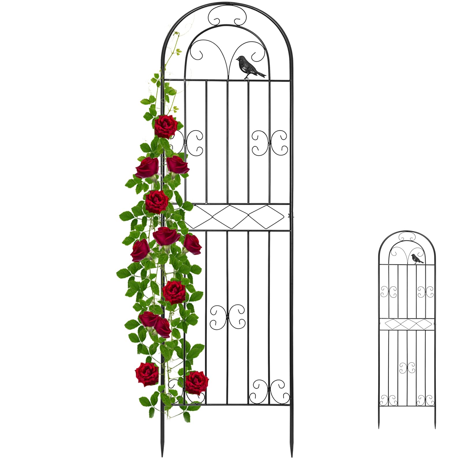 OUUTMEE Lot de 1 Treillis de Jardin en Métal, 180 x 50CM, Treillis pour Plantes Grimpantes, Clôture Décorative pour Plantes Grimpantes Extérieur