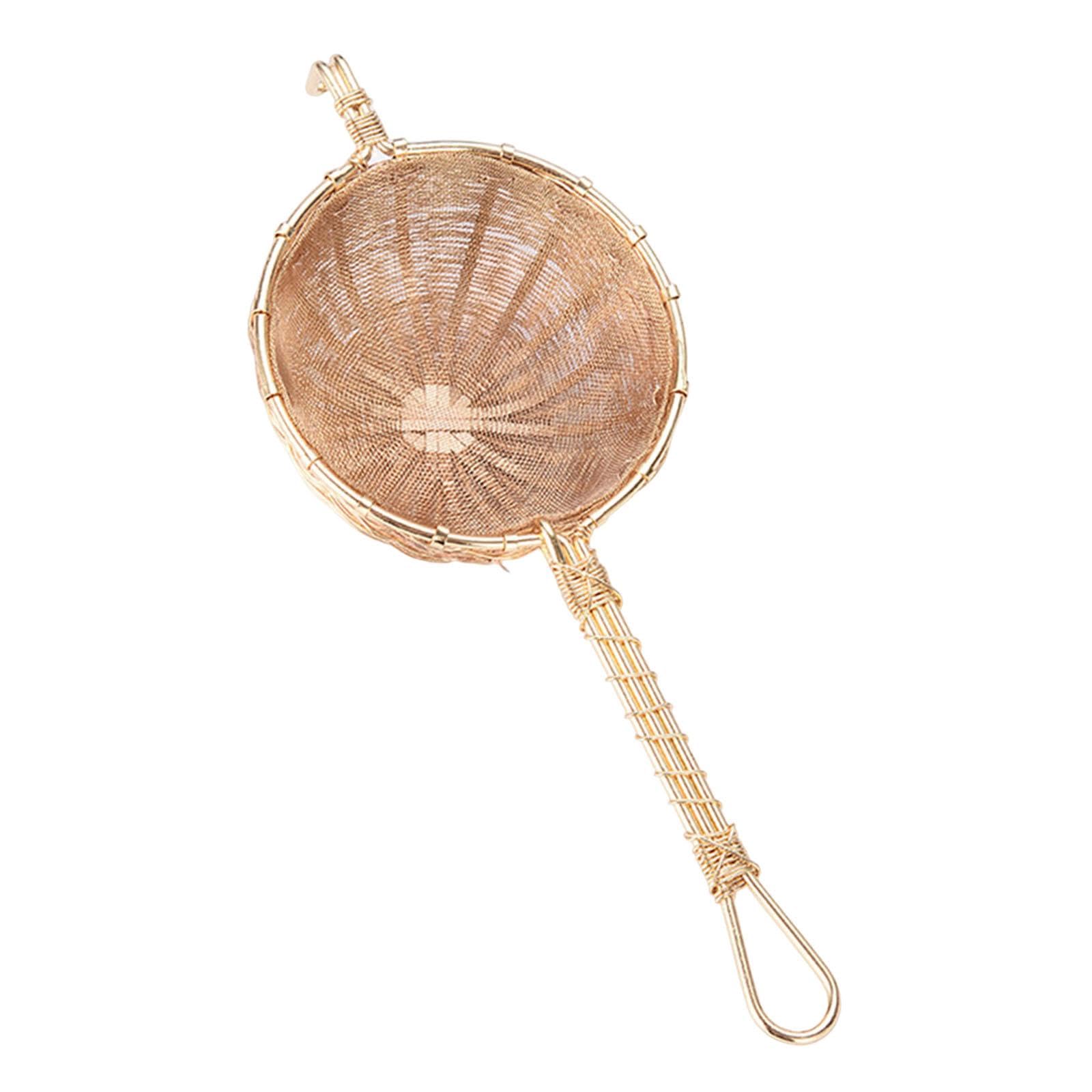 Filtro per Il tè in Ottone, Infusore per Il tè Artigianale, Robusto, Portatile, Facile da Pulire, Filtro per Il tè a Rete, Doppio Strato di Drenaggio, B