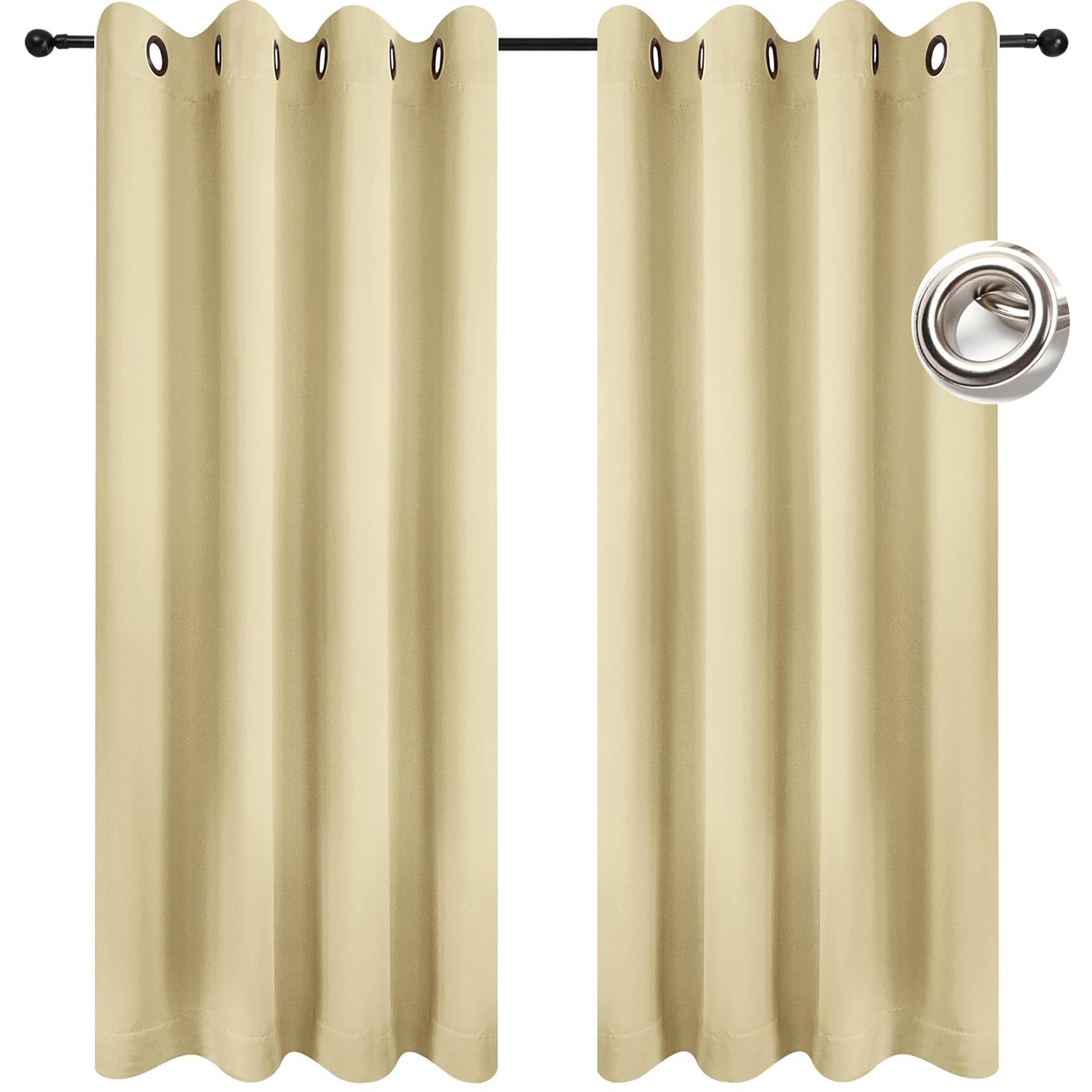 Rideau occultant anti froid et chaleur beige rideau thermique 50 x 190 cm