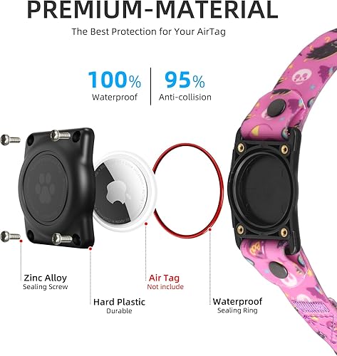 Miniatura 4 de AirTag - Collar de perro con soporte integrado IP68 impermeable para collar de AirTag, fácil de limpiar, ultra duradero, a prueba de olores, a
