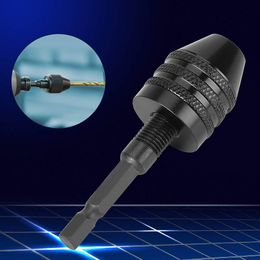 Mini Drill Chuck, Keyless Drill Chuck, Power Drill Chuck, 6.35mm Hex Shank Quick Change Converter For Screwdriver Impact Driver