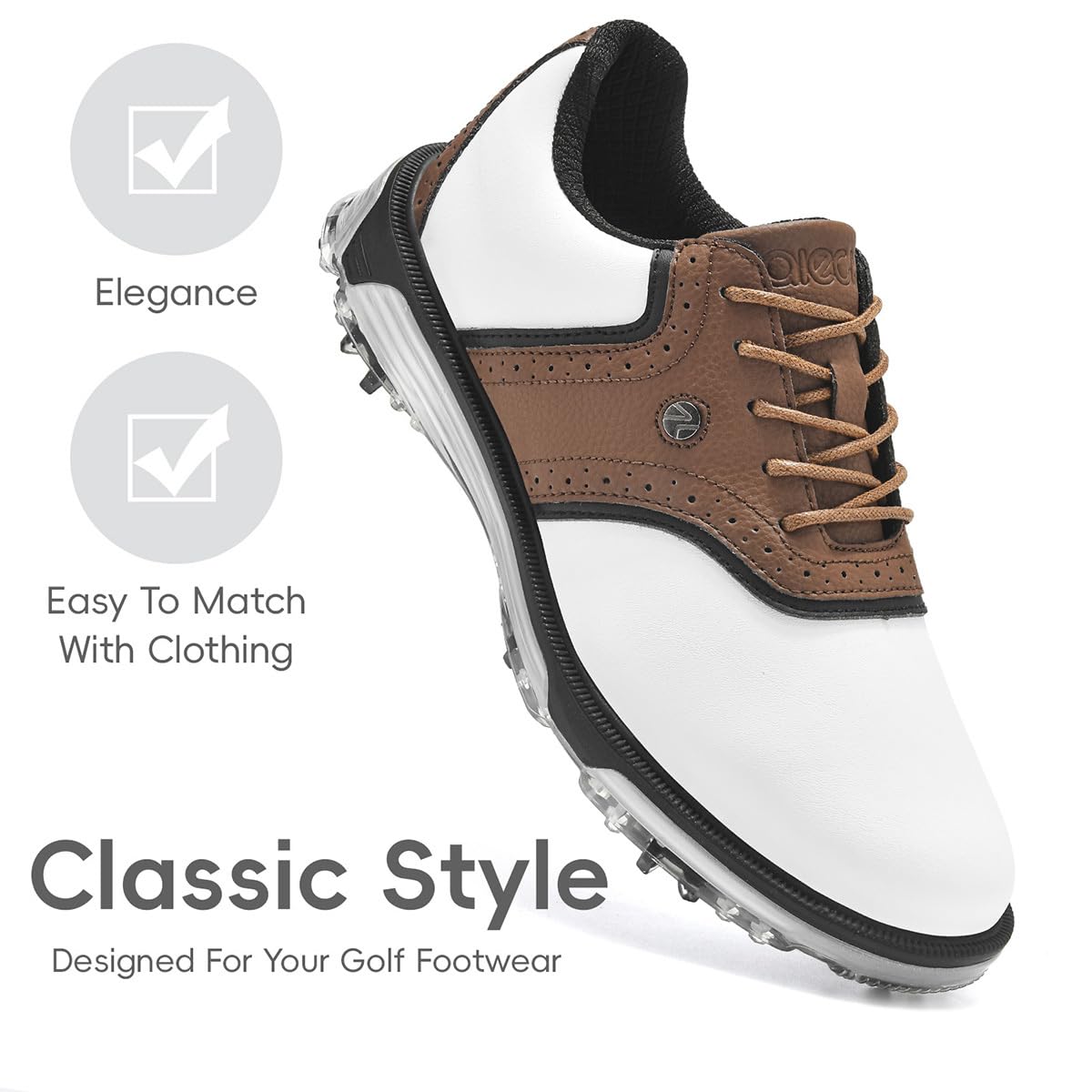 ULTIANT Golfschuhe Herren Wasserdicht Spikeless Klassisch Bequem Sneakers für Golfschuh Trainingsschuh