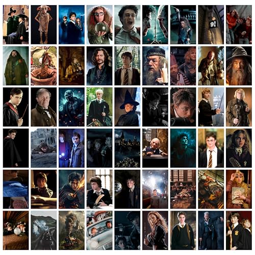 Image of MODERN GALLERY MART Pack of 54 Harry Potter Wall Collage Kit Posters - 4 x 6 Inches Posters for Wall Decoration - Wall Art For Bedroom, Office, Living room, Dorm room - Glue Dots Included