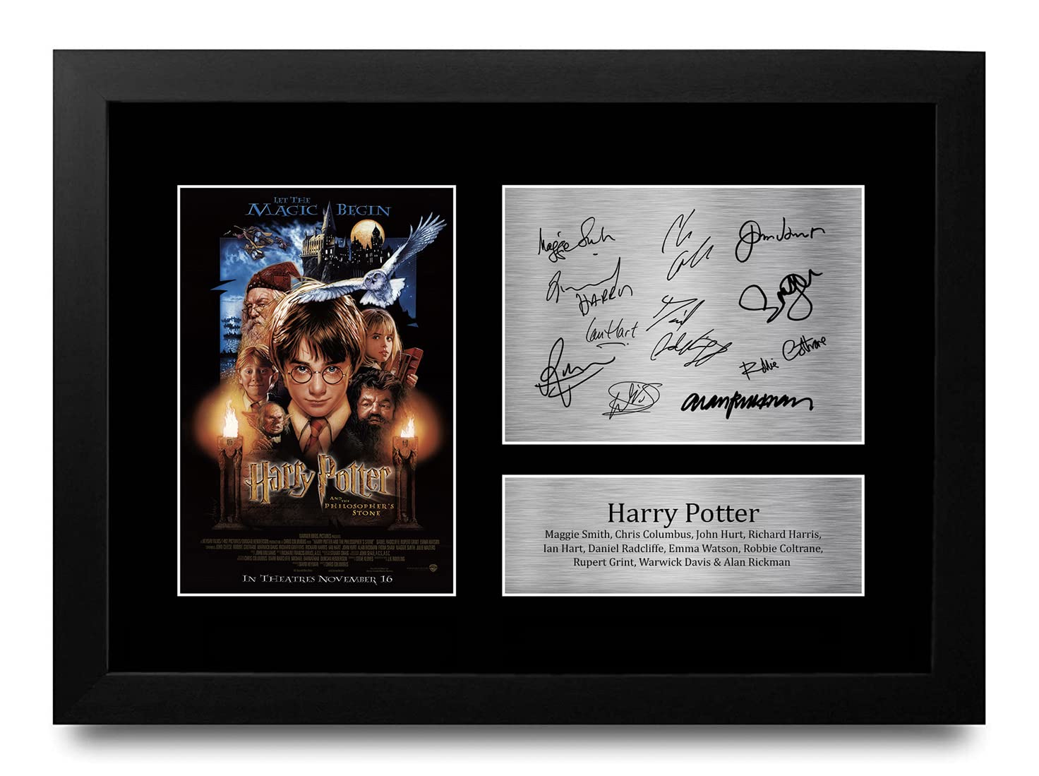 HWC Trading FR A4 Harry Potter Cast Daniel Radcliffe, Emma Watson Regali Stampati Autografo Firmato Immagine Per Gli Appassionati Di Memorabilia Di Film - A4 Incorniciato