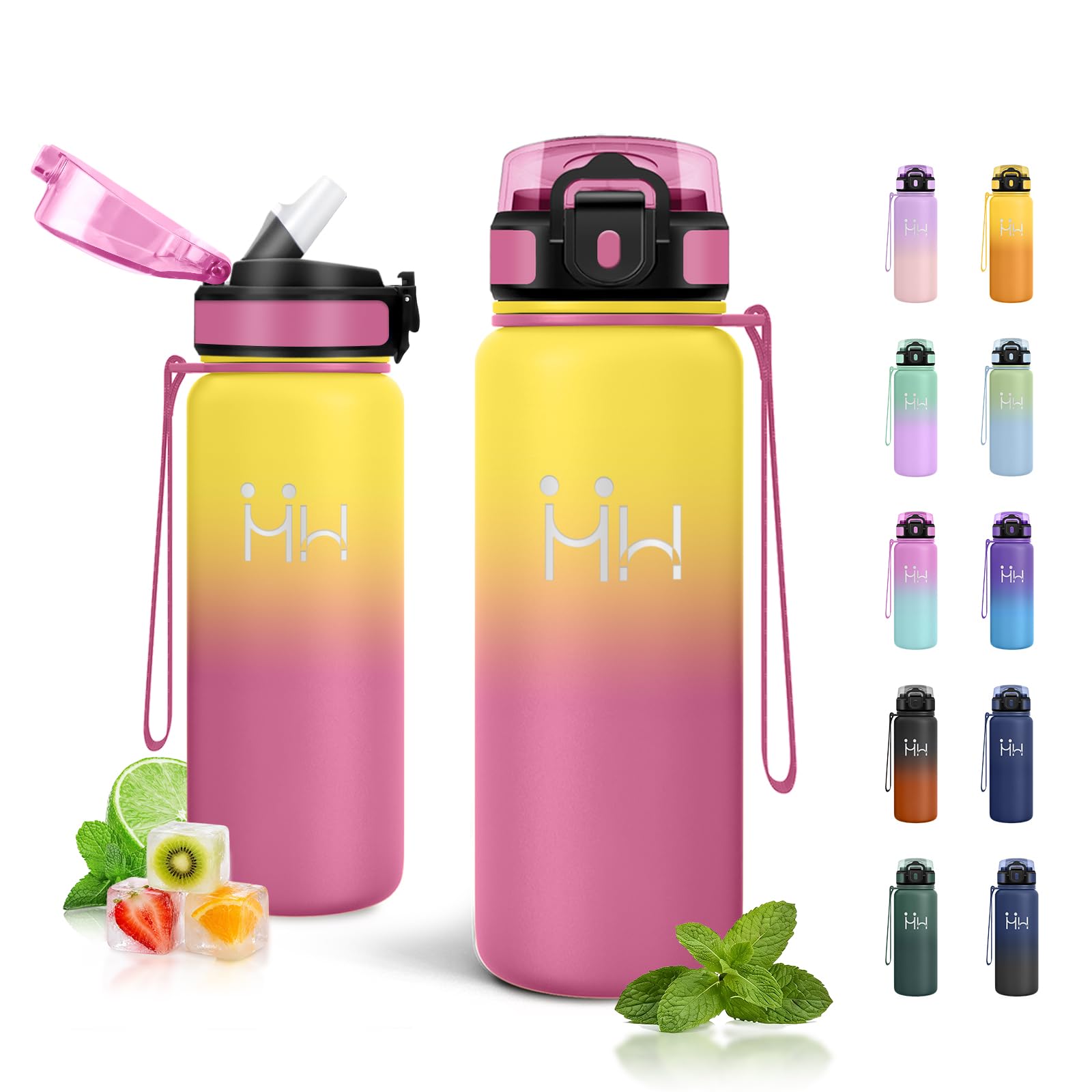 JAPORIA 750ml Water Bottle, Insulated Water Bottle with Straw, Stainless Steel Water Bottle, Double Wall Insulated, Reusable, Leak-proof for Office, Hiking, Outdoor