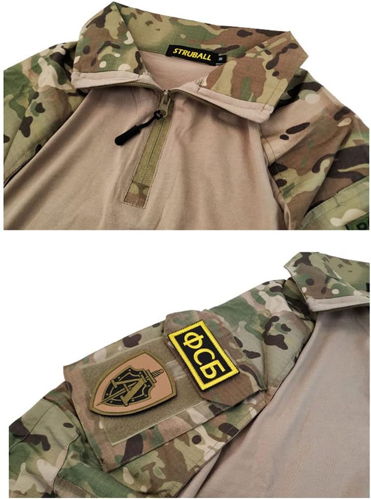 Tactical Russian Jacket, FSB Russian Military KGB G3 Tactical Team Suit Long-Sleeved Jacket for Men (CP Camo)