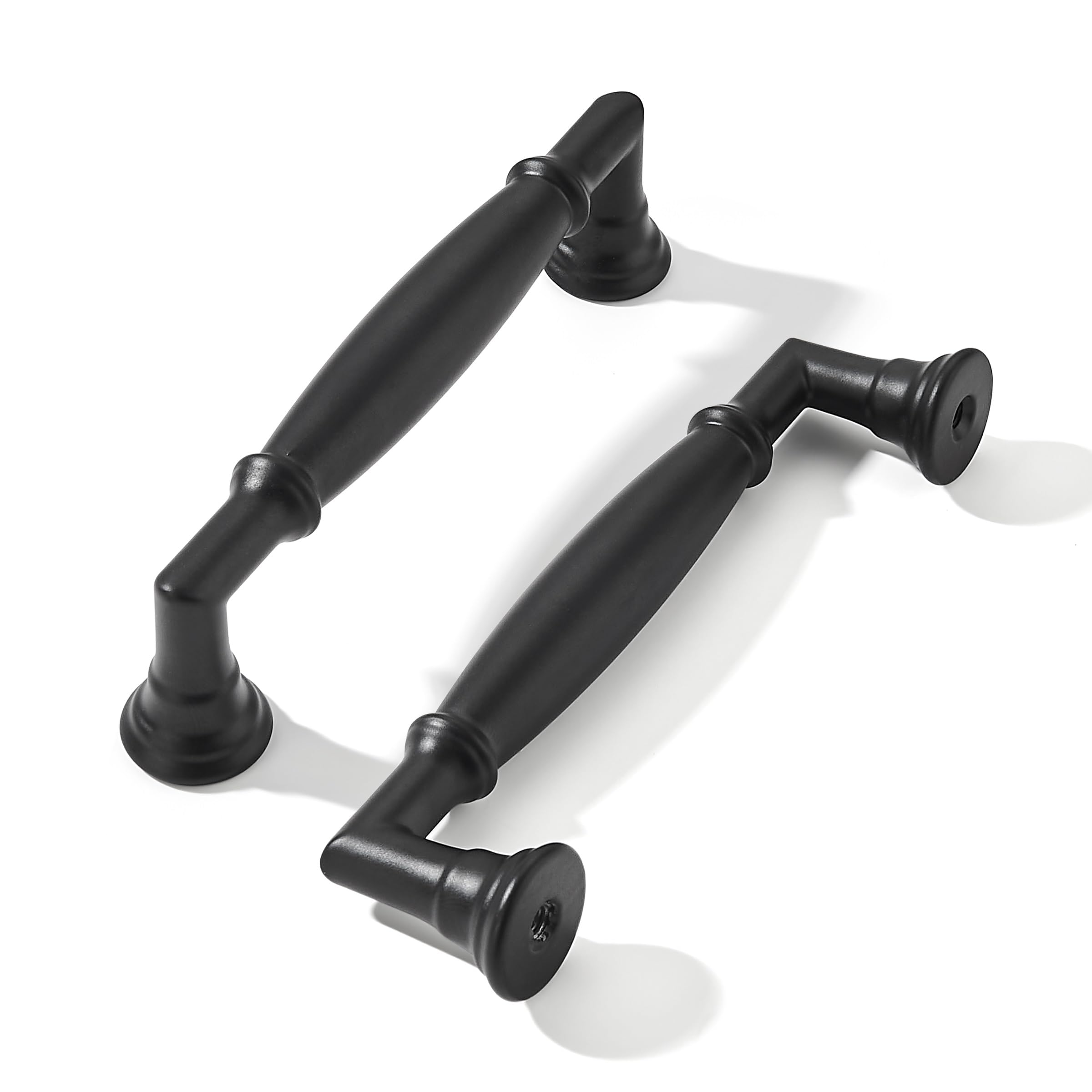 khtumeware 2 Pack 4 Inch(102mm) Matte Black Cabinet Pulls Heavy Duty Soild Cabinet Handles Kitchen Cabinet Hardware for Cupboard Drawer Handles — image 1