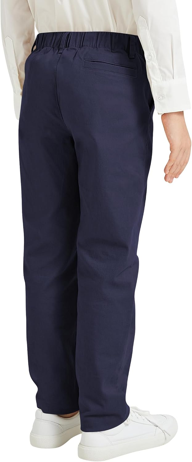 QBK Relaxed Fit Stretch School Uniform Pant Chino Pants for Toddler to Youth Boys and Girls