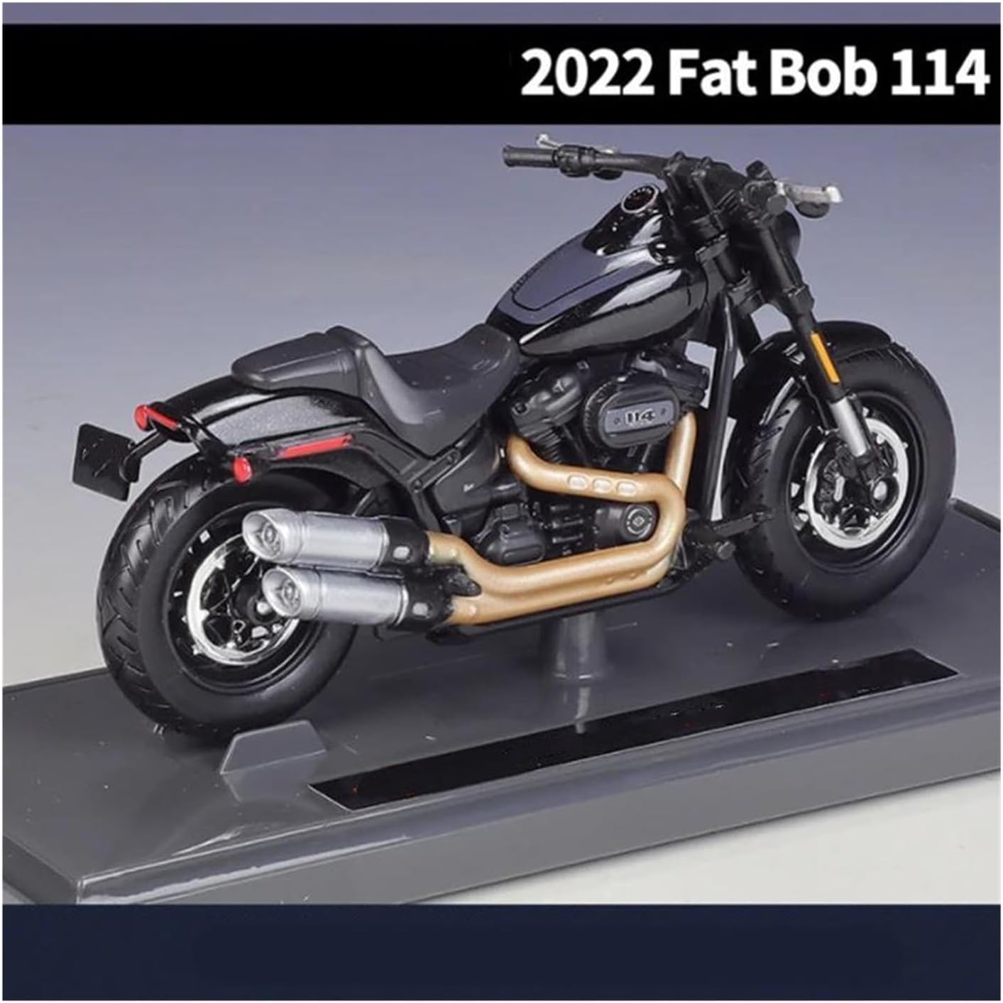 HASCBUYC 1/18 Compatible with 2022 Fat Bob 114 Diecast Metal Motorcycle Model - Alloy Fuel Tank & Spring Rear Suspension, Premium Gift for Enthusiasts(Black)