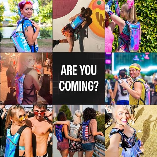 Image of Transparent Clear Hydration Pack, Hydration Backpack - Water Backpack with 2l Hydration Bladder, Festival Essential - Rave Hydration Pack Hydropack Hydro for Hiking, Halloween, Running, Festival