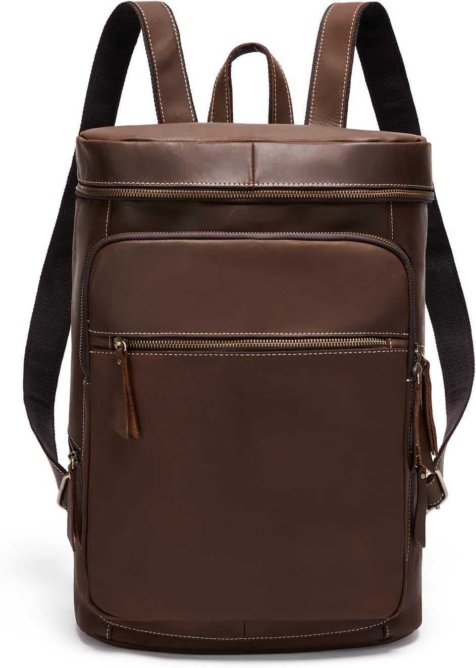 Retro Genuine Leather Backpack, Men's Fashionable Travel Bag And Camping, Practical Men's Travel (Brow)