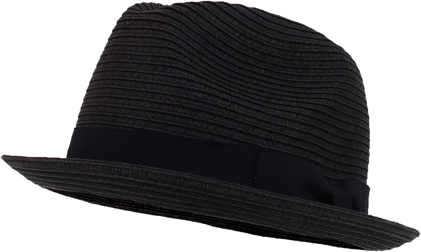 Armycrew Ribbon Grosgrain Band Upturn Brim Paper Braid Fedora Hat