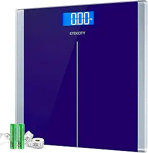 Etekcity Scale for Body Weight, Bathroom Digital Electric Scale for People, Measures Weight up to 400 lbs, Blue