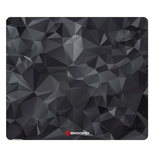excovip Black Glass Mouse Pad Gaming Portable Work Mouse mat Printing Waterproof Durable Hard Glass Desk Mousepads Office Accessories 30x26x0.3 cm 0134 - Black Crystal