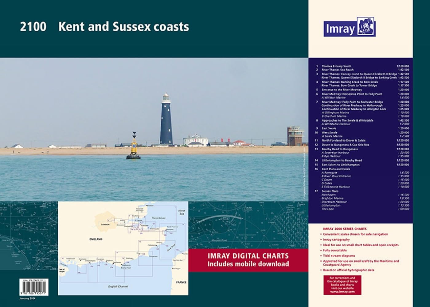 2100 Kent and Sussex Coasts Chart Pack by Imray (Sheet map, flat)