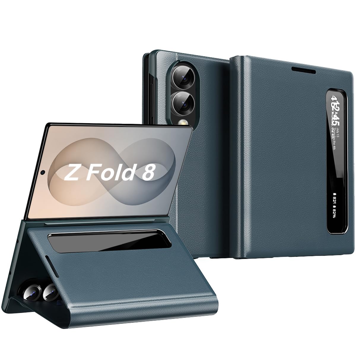 Cover per Samsung Galaxy Z Fold 8, Custodia a Libro con Finestra Smart