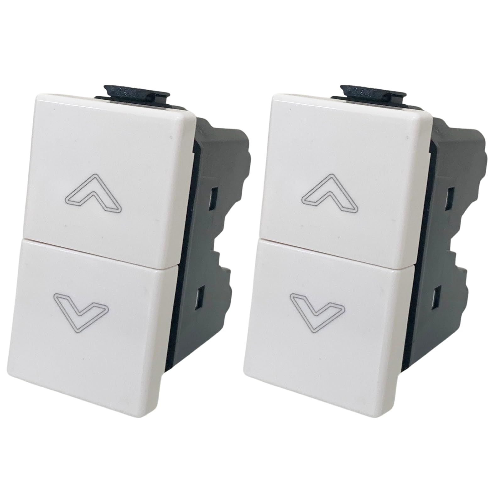 Juego de 2 interruptores de doble botón compatibles con Bticino para persianas enrollables eléctricas y cortinas, automatización de persianas enrollables, interruptor compatible con Bticino Matix (2
