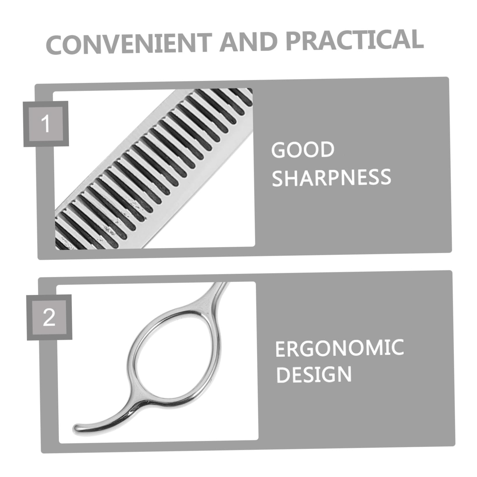 Zerodeko 2 pièces Ciseaux de Coiffure Gaucher Inoxydable Ciseaux Plats Dents pour Coupe Professionnelle et Confort Du Poignet