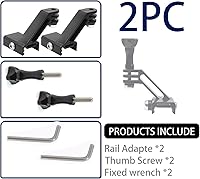 Vista 7 de 2 unidades de montaje vertical de riel de pistola para GoPro, adaptador de montaje en riel Picatinny de 0.787 in compatible con cámara de acción
