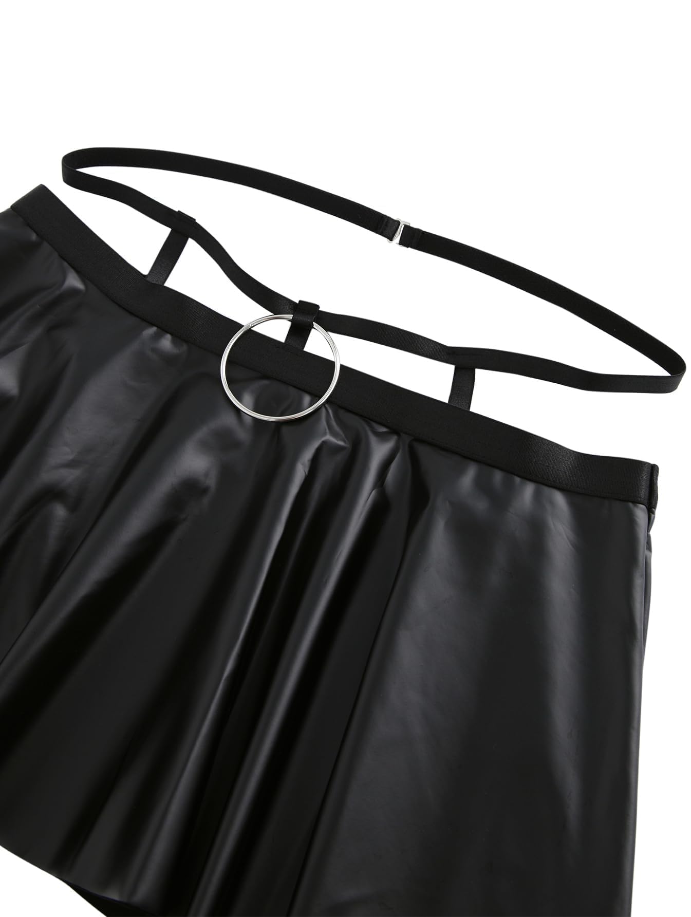 Lilosy Sexy Stocking Chocker Strappy Underwire O Ring Push Up Garter Belt Women Skirt 5 Piece: XX-Small Black