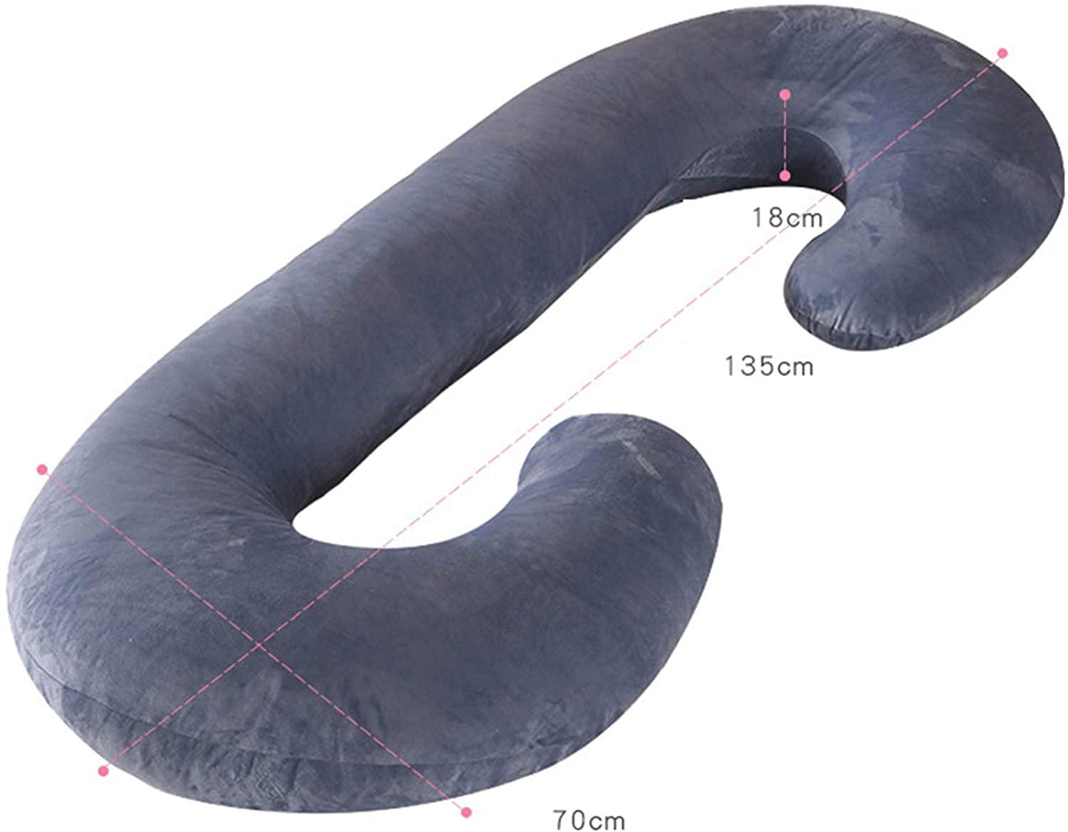 Almohada de Doble cuña para Maternidad, Almohada para Dormir Lateral para Vientre, Cintura, Respaldo, Funda de Almohada Desmontable y extraíble(Color:6;Size:135x70cm)