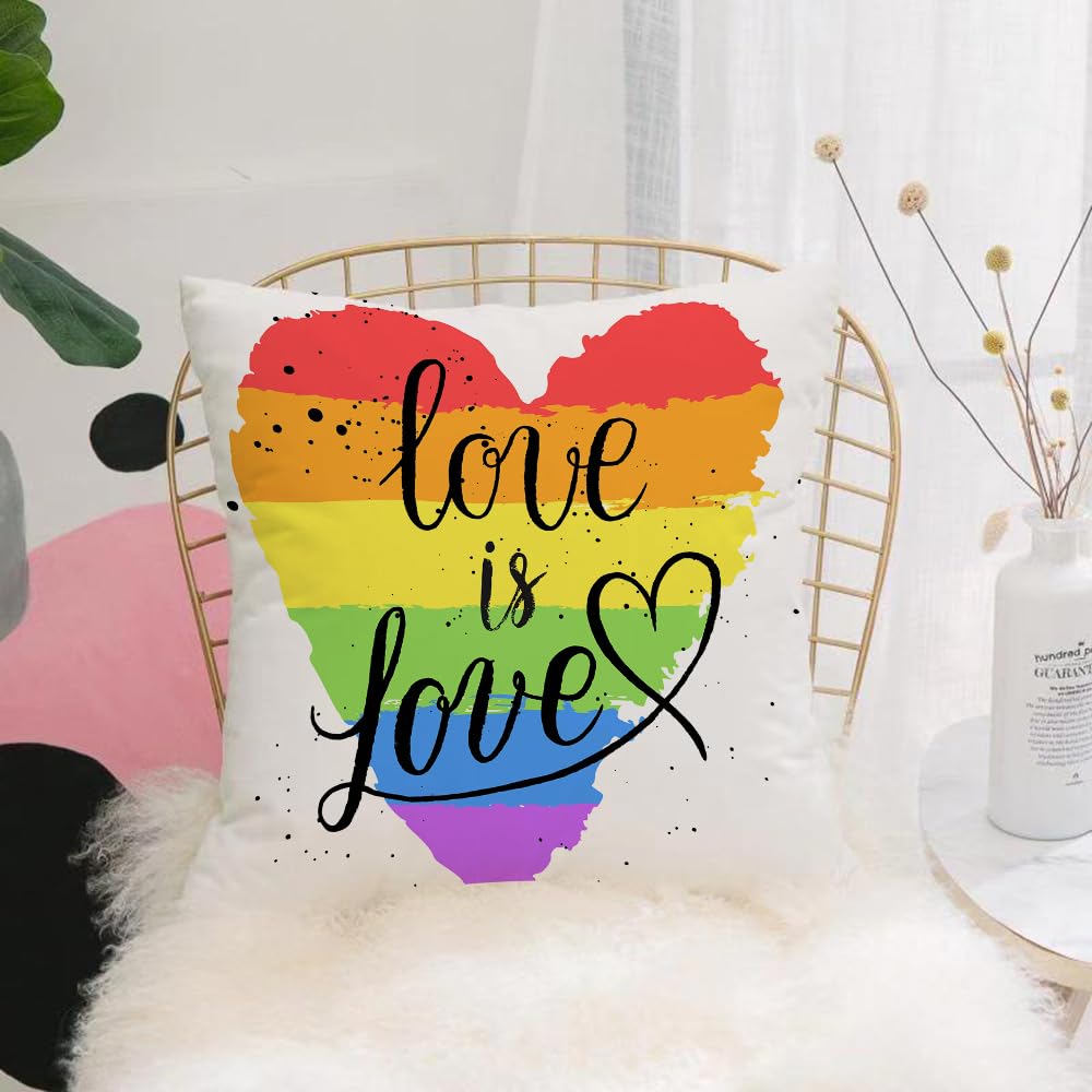 HYOSXW Cushion Cover,Throw Pillow Case Home Decorative for Living Room Bedroom Sofa Chair 16X16 Inch,Pride ations,LGBT Gay Lesbian Parade Love Valentines I,Pillowcase 40X40cm