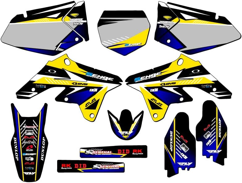 2007-2009 RMZ 250 Surge Yellow Senge Graphics Complete Kit Compatible with Suzuki