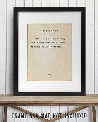 Miniatura 8 de J.D. Salinger - I'll Read My Books - 11x14 Unframed Typography Book Page Print - Great Gift and Decor for Coffee House, Library and Home