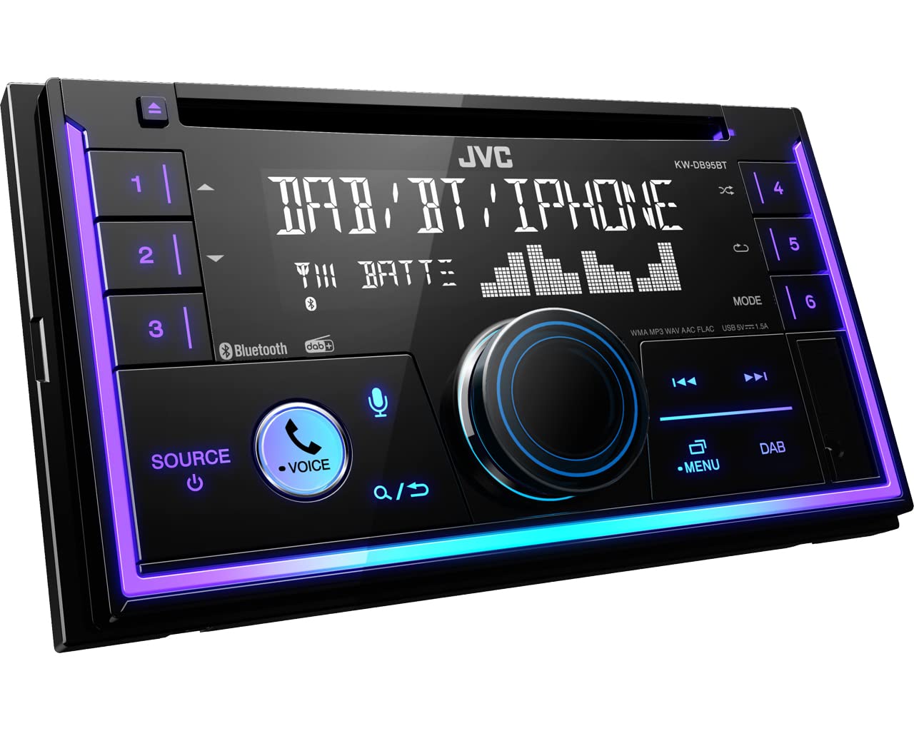 JVC KW-DB95BT 2-DIN Autoradio CD-Receiver Digitalradio DAB+ Bluetooth USB passend für Suzuki SX4 S-Cross ab 2013 schwarz