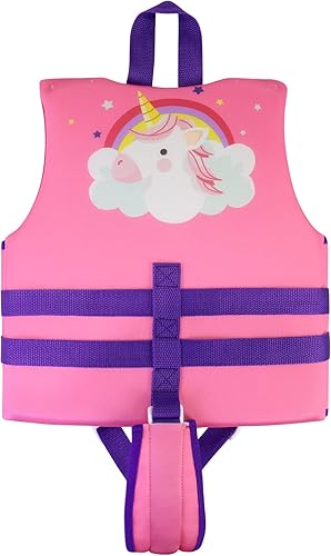 Miniatura 2 de Wenlia Chaleco de natación para niños, chaqueta flotante de neopreno para niñas, chaleco flotante, traje de baño de flotabilidad para aprender a