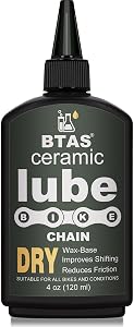 BTAS Dry Bike Chain Wax Lube 4 oz for Road,Mountain Bike,MTB & Bicycle Chain Lubricant Oil with Ceramic Nanoparticle and PTFE (Teflon)