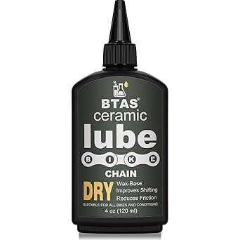 BTAS Dry Bike Chain Wax Lube 4 oz for Road,Mountain Bike,MTB & Bicycle Chain Lubricant Oil with Ceramic Nanoparticle and PTFE Teflon