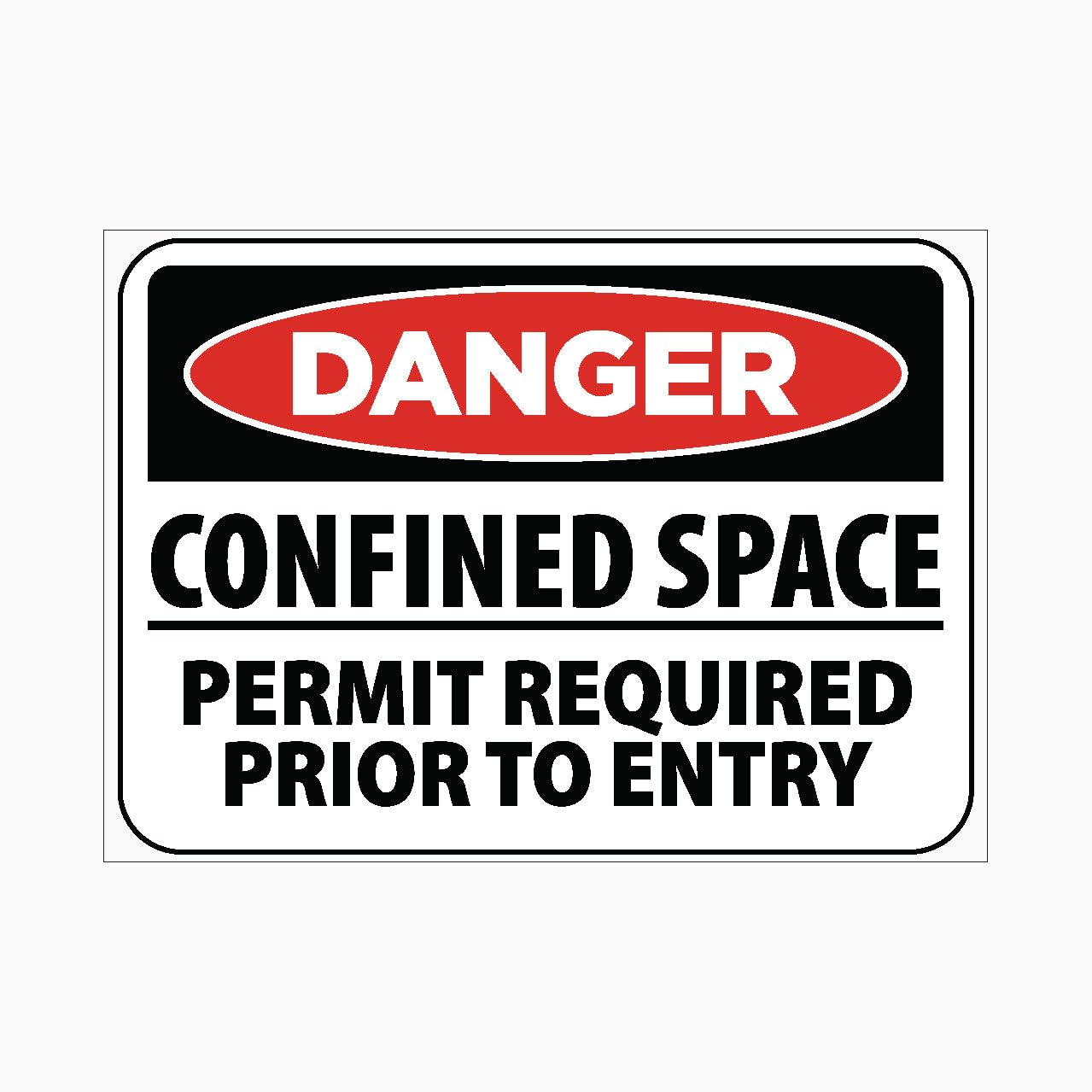 DANGER CONFINED SPACE PERMIT REQUIRED PRIOR TO ENTRY Sign Workplace Metal Tin Sign 8 x 12 inch for Industrial & Commercial Series
