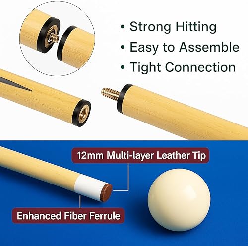 Miniatura 3 de Billiards Accessory Kit  Pool Cue Sticks, Balls, Triangle Rack, Chalk, Brushes, Gloves & Manual Scoreboard  All-in-One Kit for Home Game Room