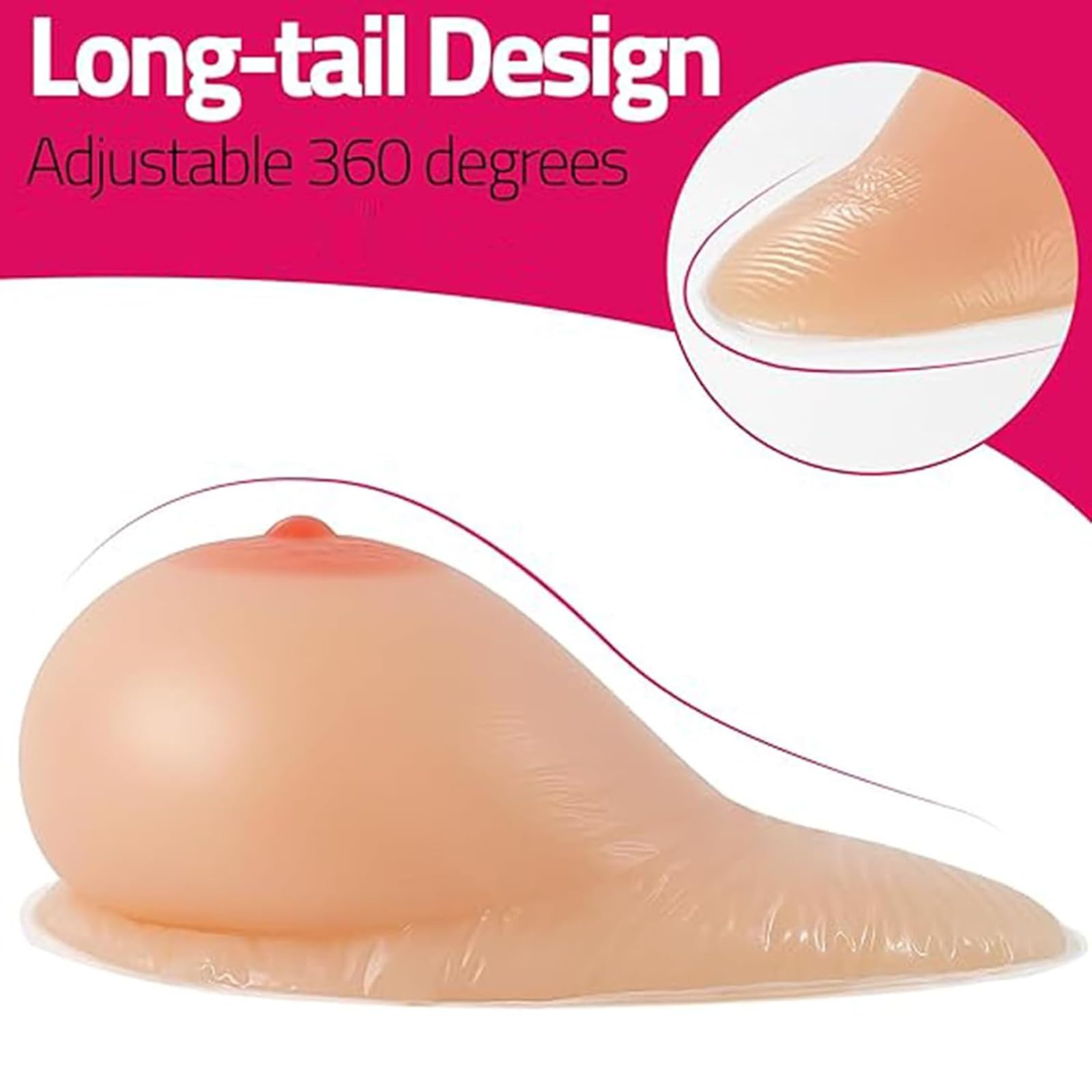 Prótesis mamarias Autoadhesivas de Silicona con Forma, Pechos Falsos, prótesis para mastectomía, Rellenos para Sujetador para travestis, transgénero y Cosplay,Nude,1400g/Pair