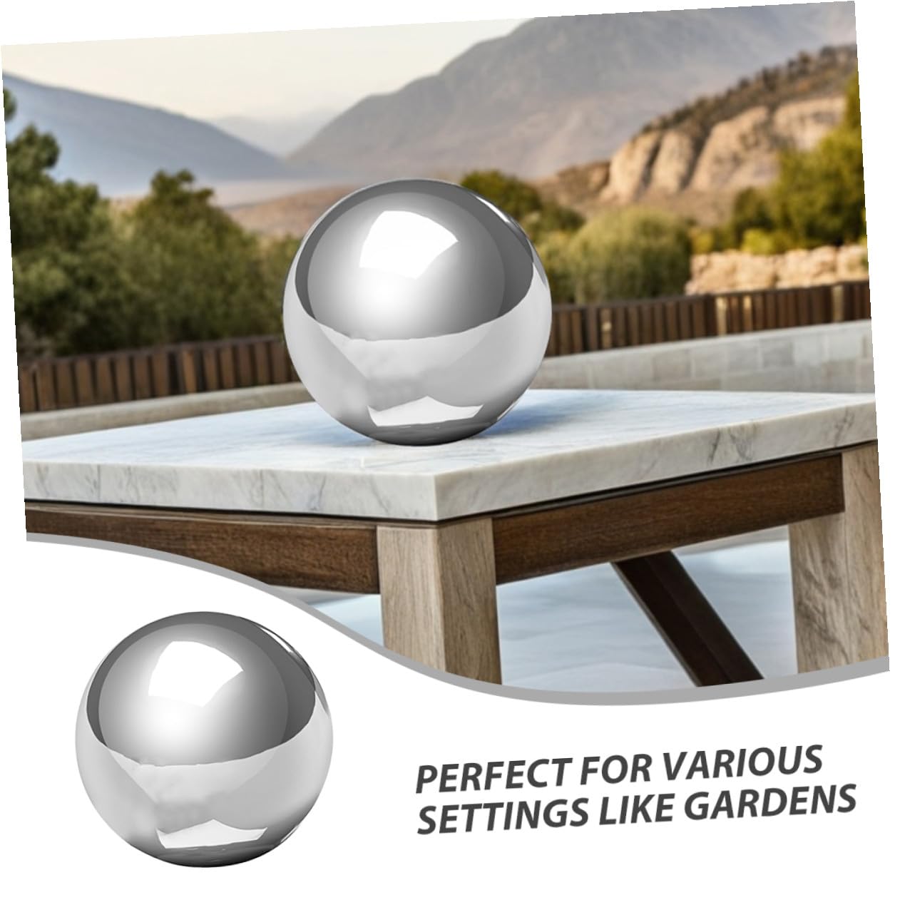 TOYANDONA Sfera in Acciaio Riflettente Lucidata Per Giardino Esterno Sfera Decorativa Da Prato Patio Cortile Specchio