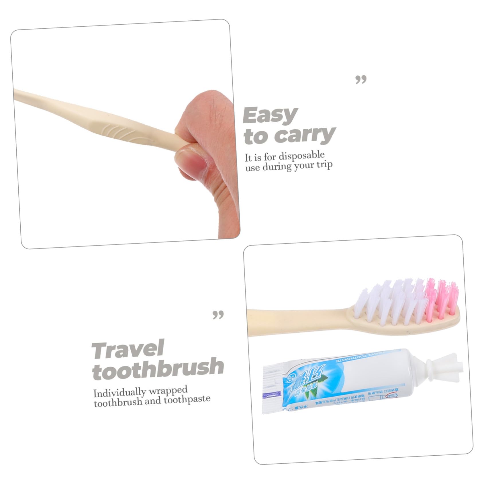 Kit di Spazzolini da Denti Monouso 100 Pezzi in Plastico con Dentifricio, Portatile e Usa e Getta per Viaggio e Uscita Stili multipli