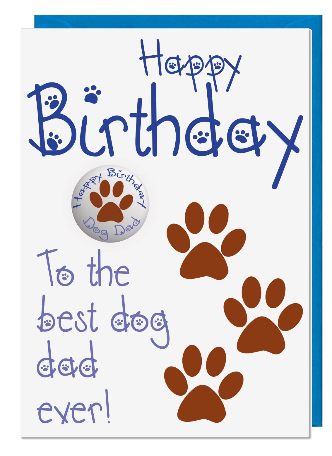 AK Giftshop Birthday Card From The Dog For Dad With Badge : Amazon.co ...