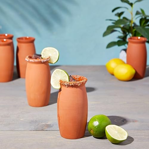 Miniatura 2 de Okuna Outpost Cantaritos - Tazas de arcilla para beber – Tazas de café mexicanas hechas a mano – Versátiles tazas para bebidas calientes y frías –