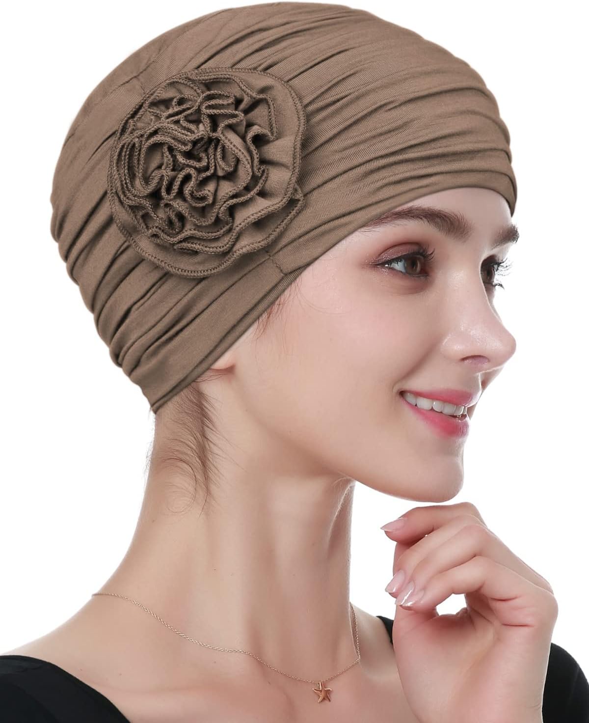 Alnorm Flower Design Chemo Hair Loss Caps Cancer Headwear for Women - Image 2