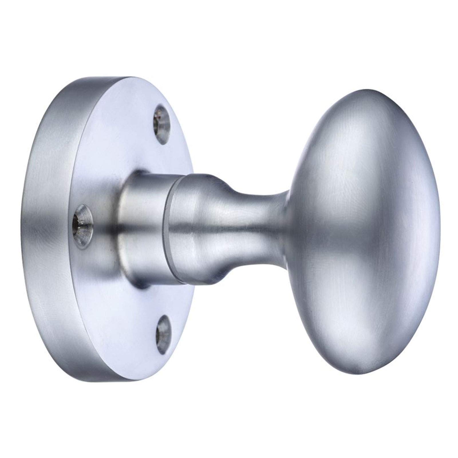 Zoo Oval Mortice Knob - 60.5mm Rose Dia - Satin Chrome