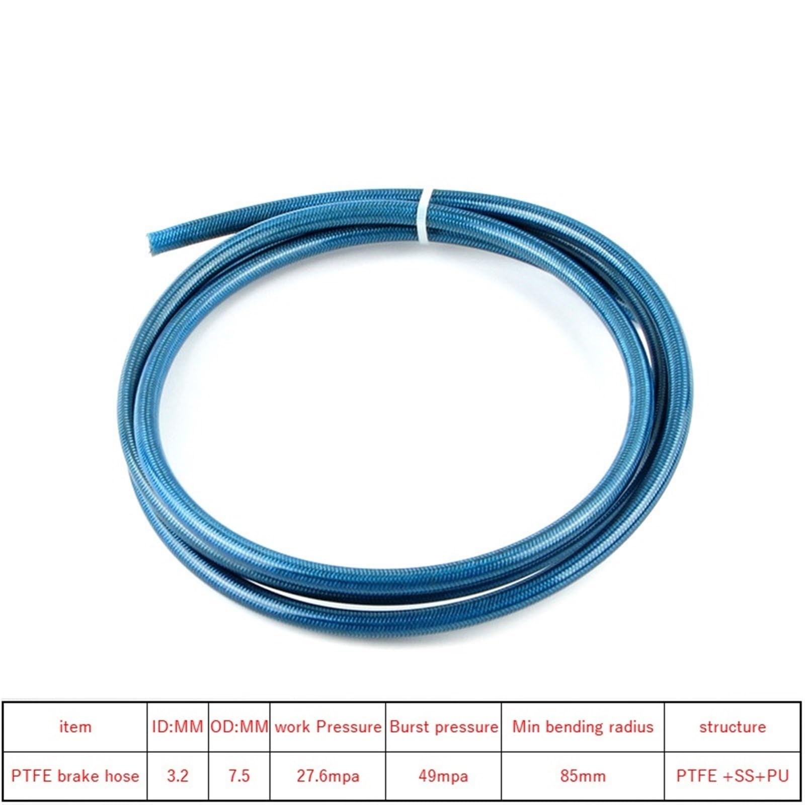Manguera de freno de nailon trenzado de acero inoxidable AN3 de 5 m/lote, manguera de fluido hidráulico, tubo de combustible de gasóleo. Kit de Línea de Freno Manguera(BLACK NYLON)