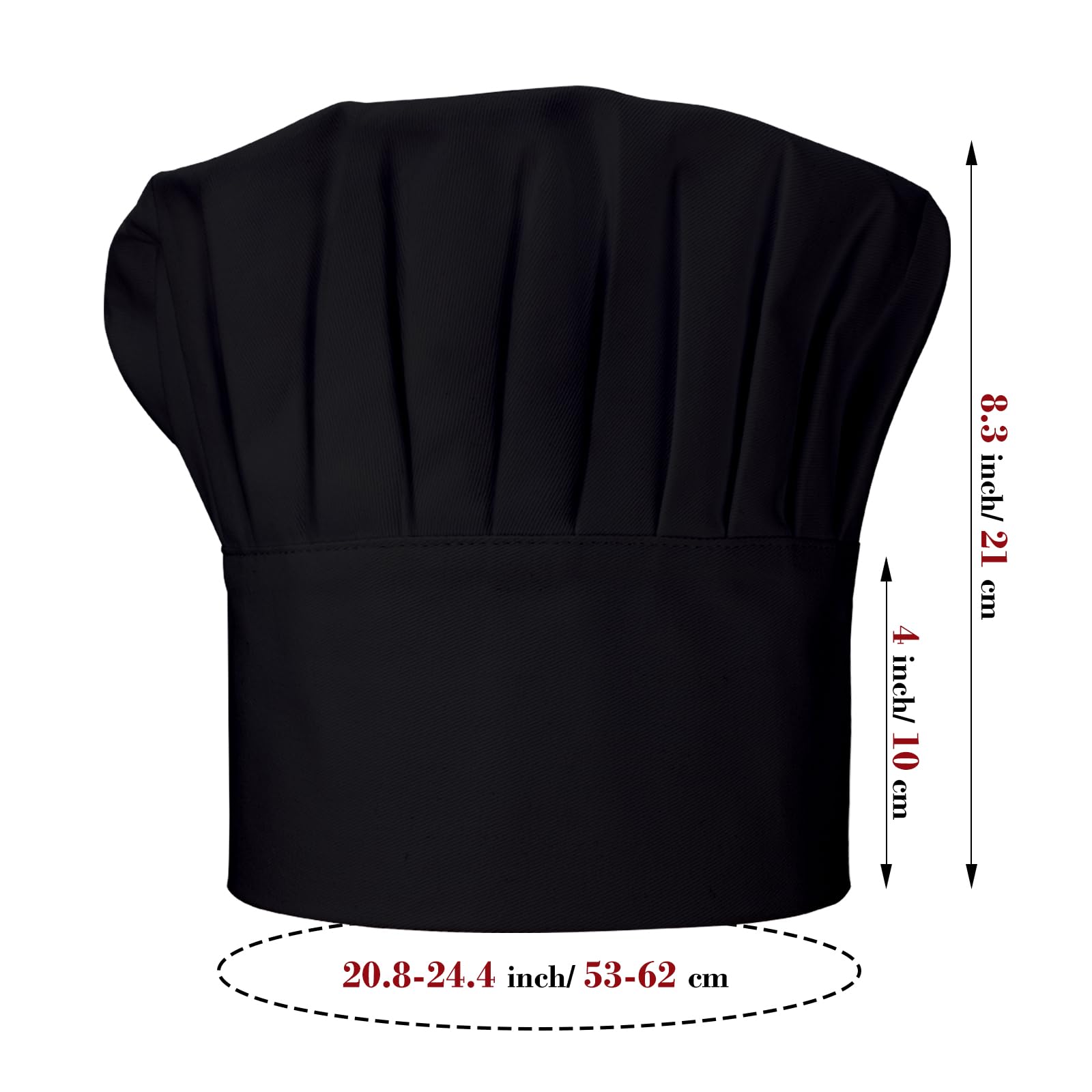 Set grembiule da chef e cappello, 2 tasche regolabili, in cotone, grembiule da cucina, costume da panettiere per uomo e donna