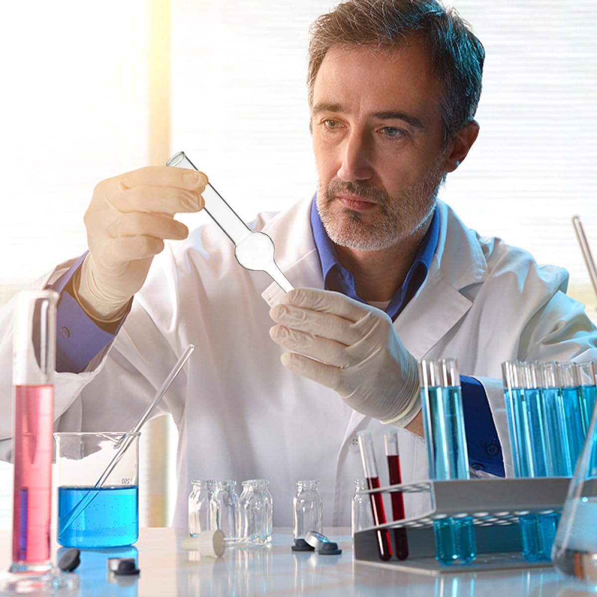 Einkugel Trockenröhrchen und Laborbedarf mit Glatter Innenwand für Chemieunterricht und Schönem Design aus Glas 5 Stück von Schülern