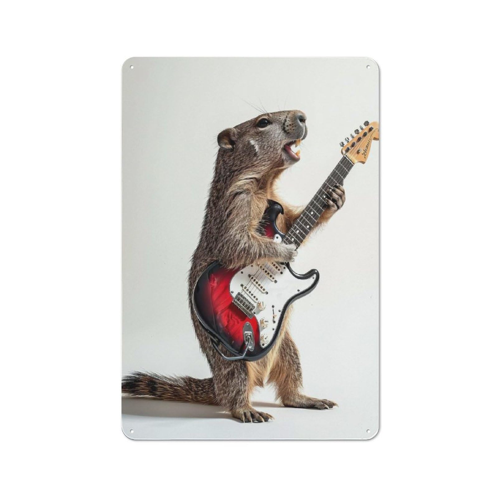 Junmoney Style-9 Groundhog Guitar Rustic Tin Sign 30X20cm For Studio Or Craft Room, For Kitchen, Dining Room And Home Bar Wall Decor